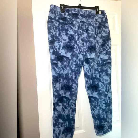 7 Seven Tie Dye Courduroy Pants Light & Dark Blue size 16 Trendy Cotton Logo - Picture 1 of 9